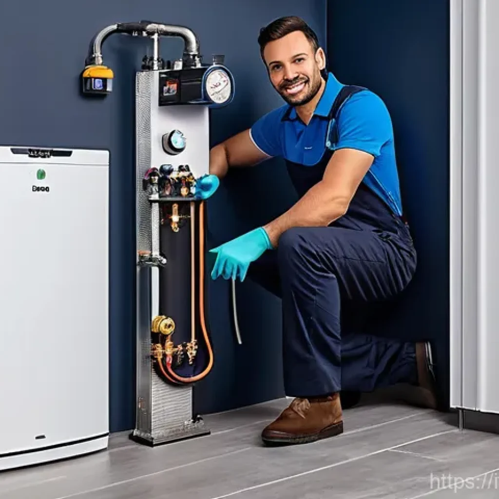 난방 보일러 관리 요령 - **Professional Italian Boiler Maintenance:** A highly skilled Italian HVAC technician, a man in his ...