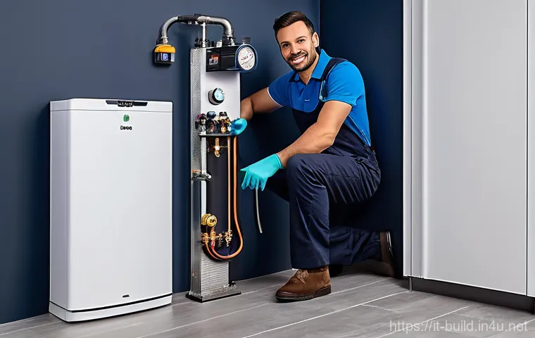 난방 보일러 관리 요령 - **Professional Italian Boiler Maintenance:** A highly skilled Italian HVAC technician, a man in his ...