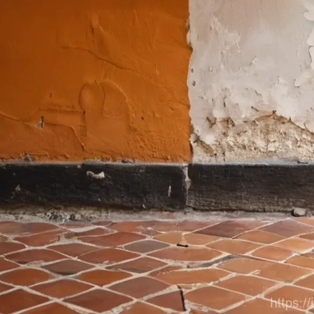 건물 내 자재 교체 시기 - **"Echoes of Wear"**: A close-up, slightly melancholic interior shot of an Italian home's flooring a...