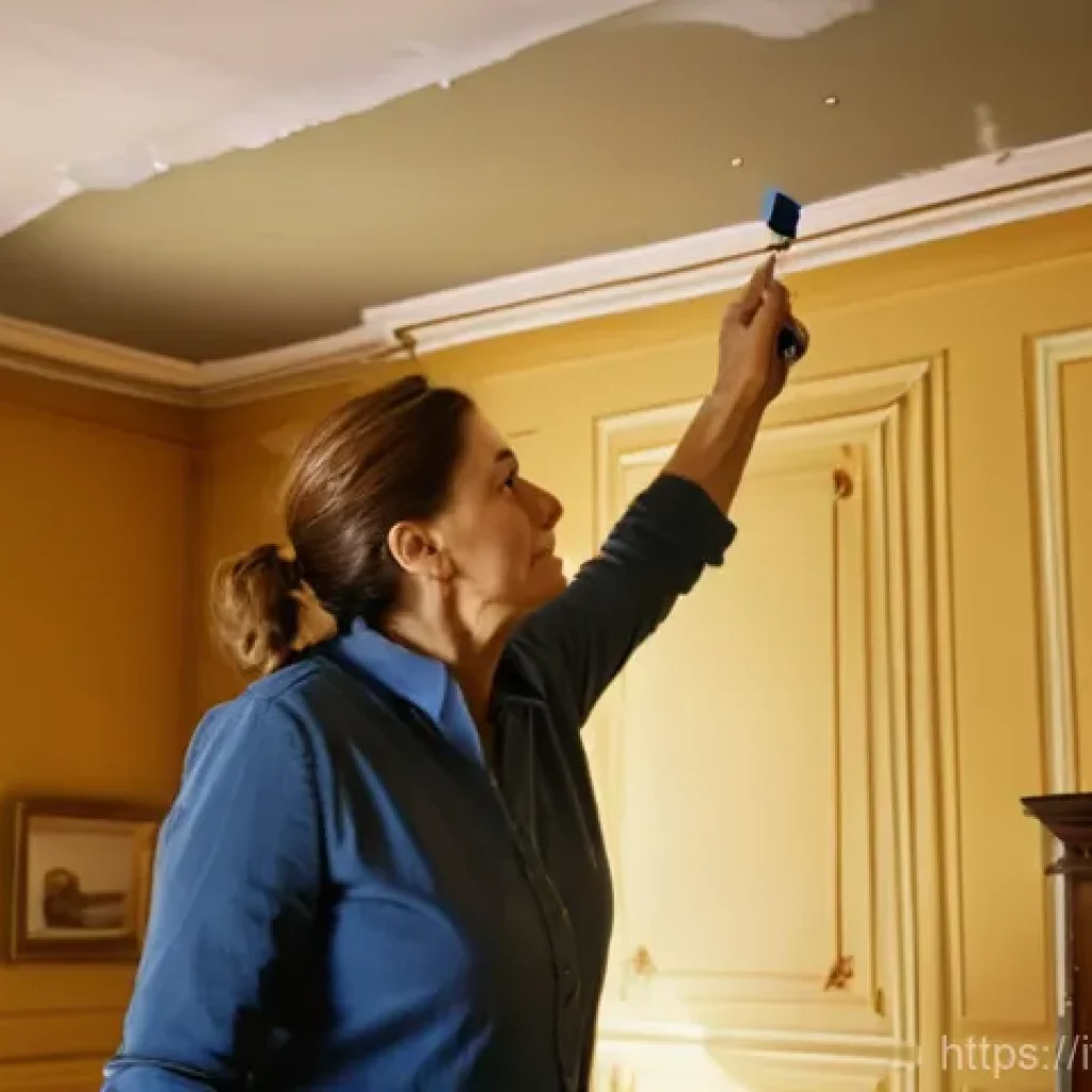 방수 공사 비용 계산법 - **Prompt:** A concerned homeowner, a middle-aged Italian woman, stands in her beautifully decorated ...