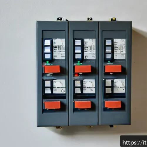 건물 전기 안전 점검 - A detailed close-up of a modern Italian residential electrical panel (quadro elettrico) in a clean u...