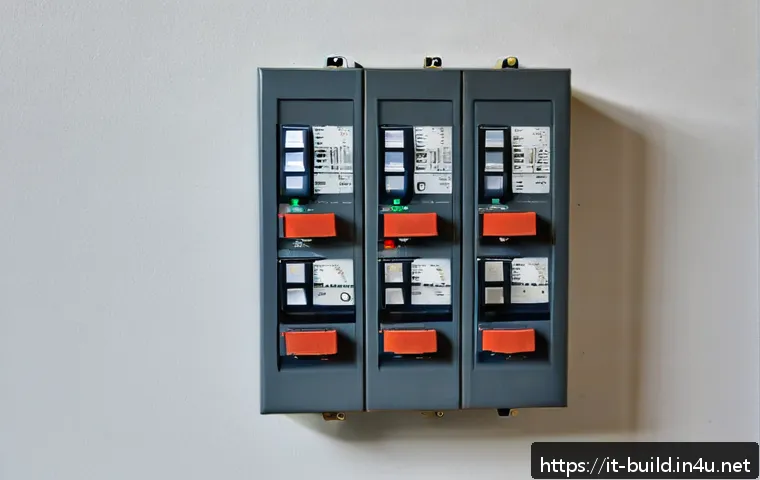 건물 전기 안전 점검 - A detailed close-up of a modern Italian residential electrical panel (quadro elettrico) in a clean u...